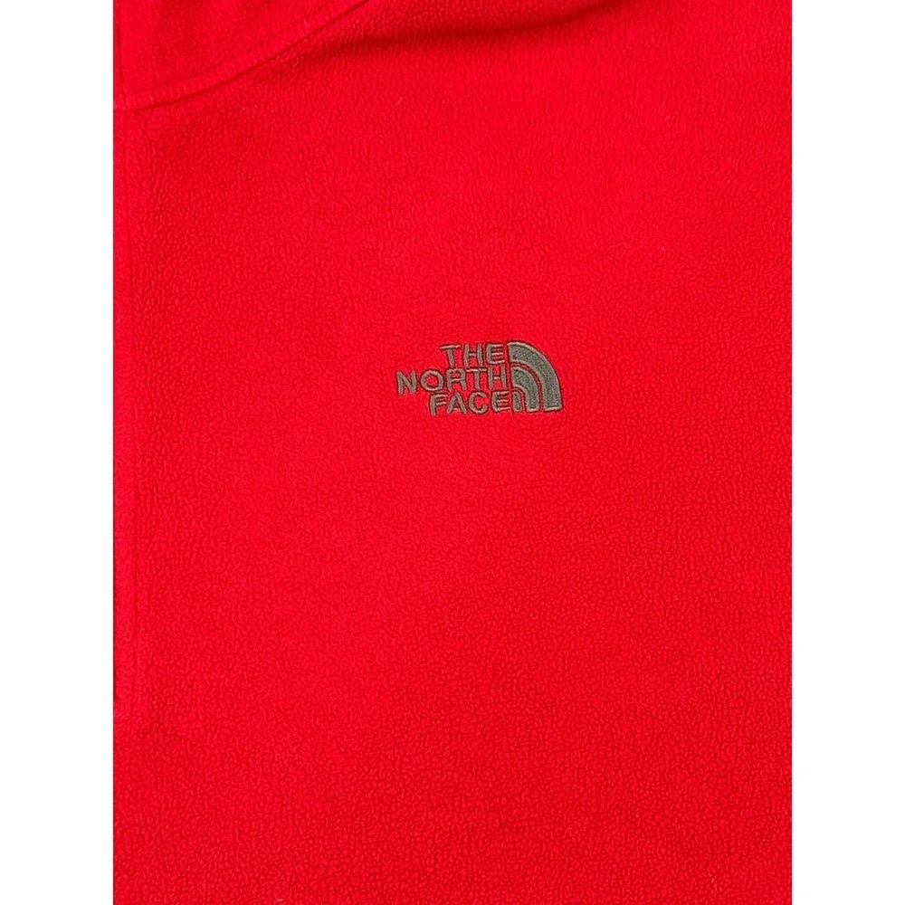 The North Face Polartec Classic Fleece Jacket Men XL Red 1/4 Zip Outdoor Thermal